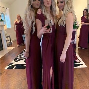 Gathered Jersey V-Neck Dress with Keyhole Back